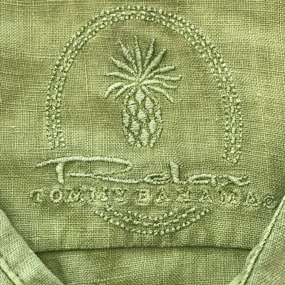 Tommy Bahama Relax 100% Linen Shirt Men XL Green Button Up Pocket Long Sleeve - Picture 3 of 16